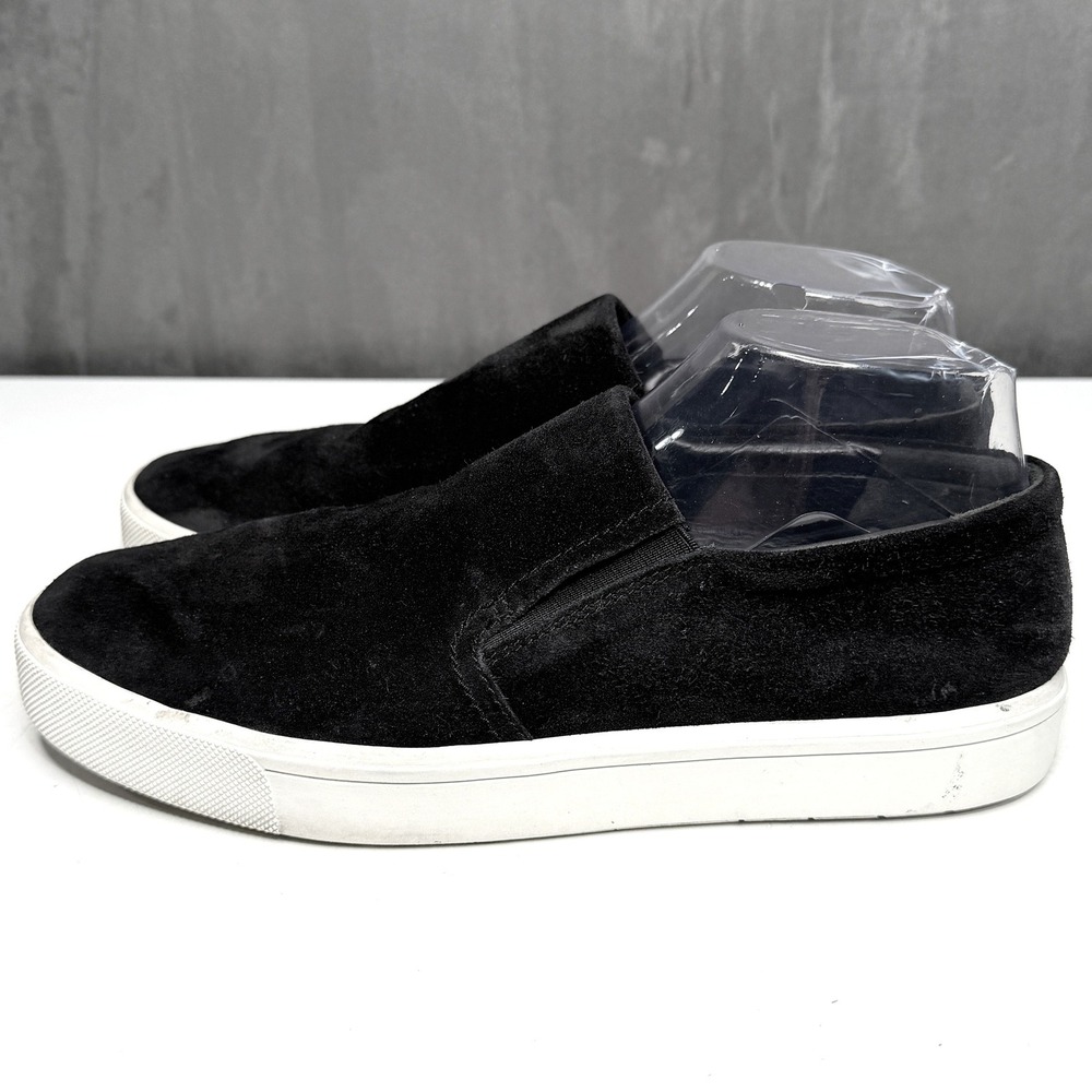 Vince Blair Slip On Sneakers Women 9.5 Black Suede Low Top Flat Shoes